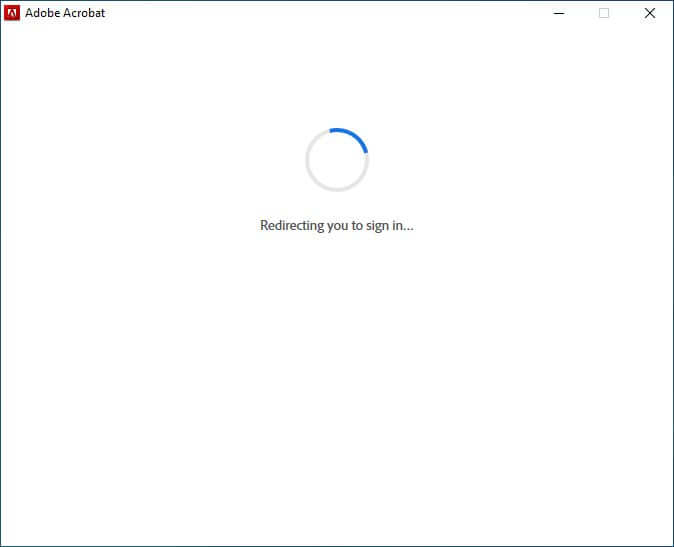 Adobe Acrobat Login Redirect