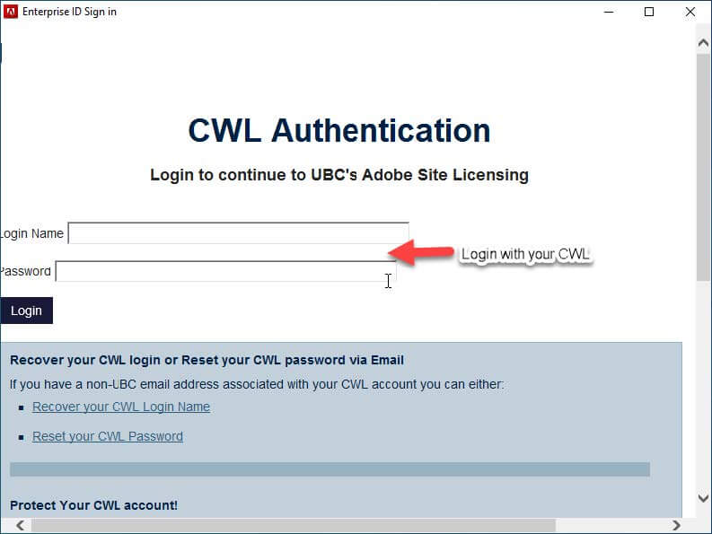 UBC CWL Authentication